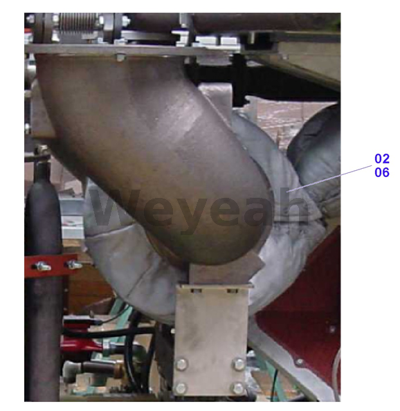 Isolamento / proteção do tubo de escape Jenbacher 459223 para motor a gás Jenbacher 420