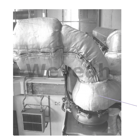 Jenbacher 502103 isolamento/proteção do tubo de escape para motor a gás Jenbacher 320
