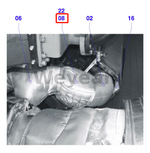 Jenbacher 372120 isolamento/proteção do tubo de escape para motor a gás Jenbacher 420